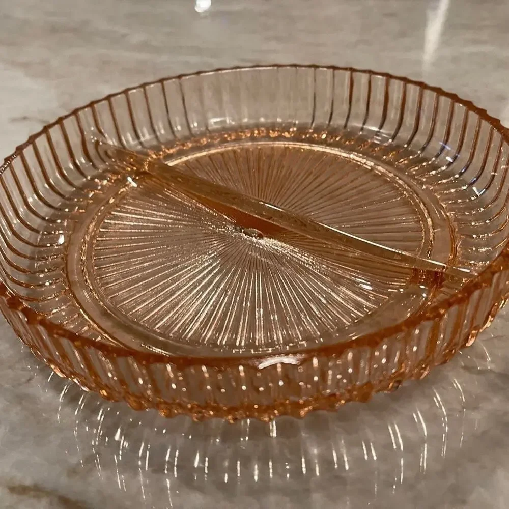 Anchor Hocking Queen Mary Pink divided relish tray